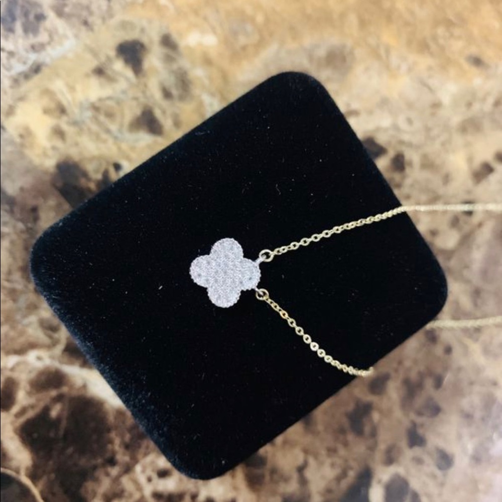 Clover Necklace 14KT gold fine Jewelry